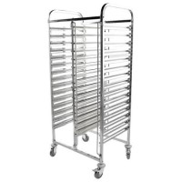 Hamoki 30 Tier - Double Row - Stainless Steel Clearing Racking Trolley For 1/1 GN Pans Hamoki 30 Tier - Double Row - Stainless Steel Clearing Racking Trolley For 1/1 GN Pans