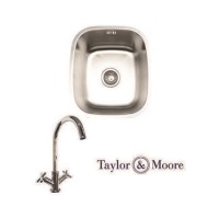 Taylor & Moore Ontario Undermount Single Bowl Stainless Steel Sink & Derby Chrome Tap Pack