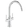 Grohe Ambi Cosmopolitan Dual Lever Kitchen Mixer Tap - Chrome