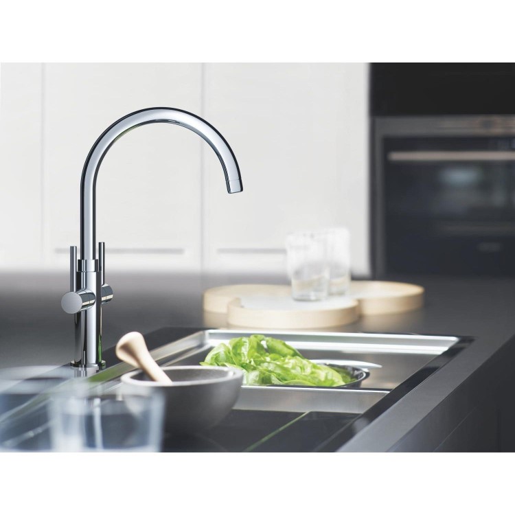 Grohe Ambi Cosmopolitan Dual Lever Kitchen Mixer Tap - Chrome