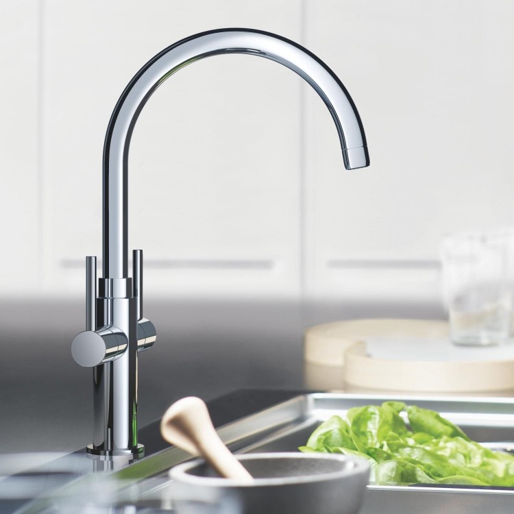 Grohe Ambi Cosmopolitan Dual Lever Kitchen Mixer Tap - Chrome