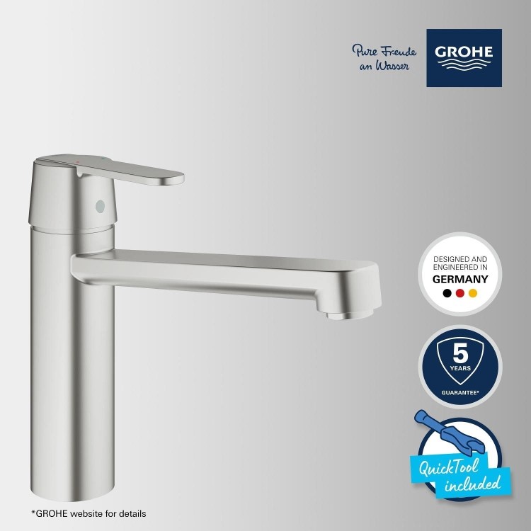 Grohe Get Single Lever Kitchen Mixer Tap - SuperSteel