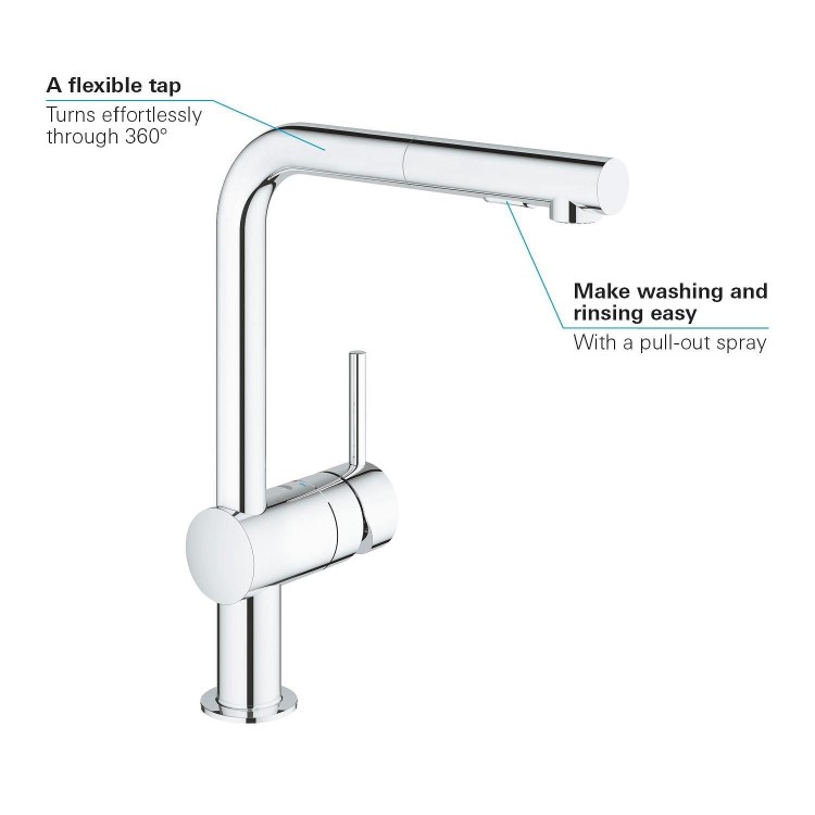 Grohe Minta Single Lever Kitchen Mixer Tap - Chrome