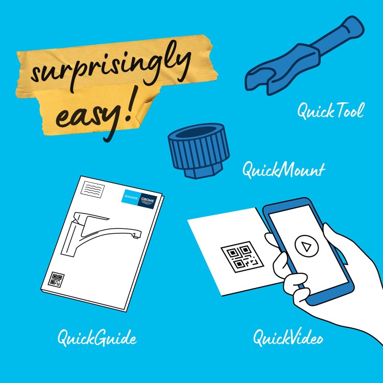 Grohe Quickfix Start Single Lever Monobloc Kitchen Mixer Tap - Chrome