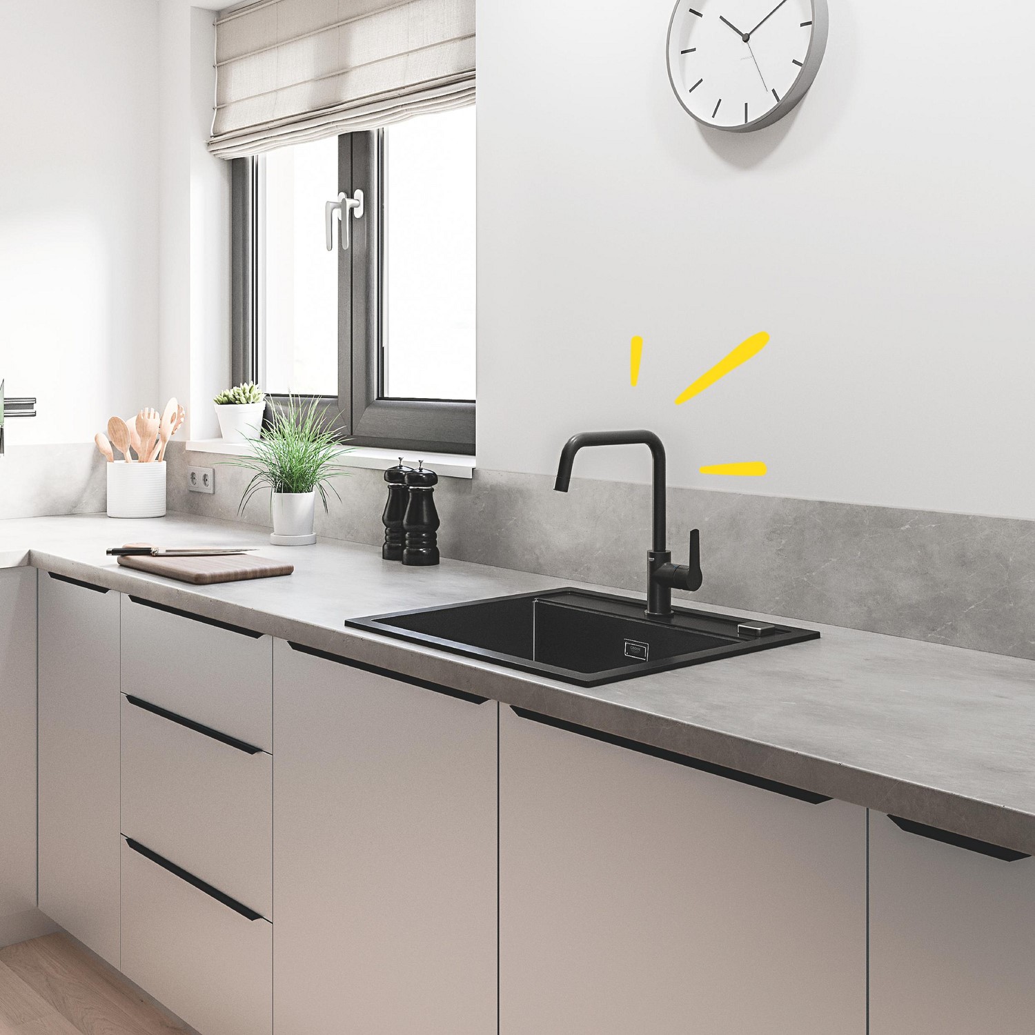 Grohe Start Single Lever Kitchen Mixer Tap - Matt Black
