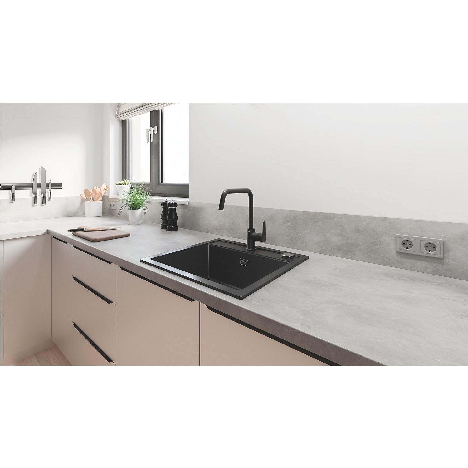 Grohe Start Single Lever Kitchen Mixer Tap - Matt Black