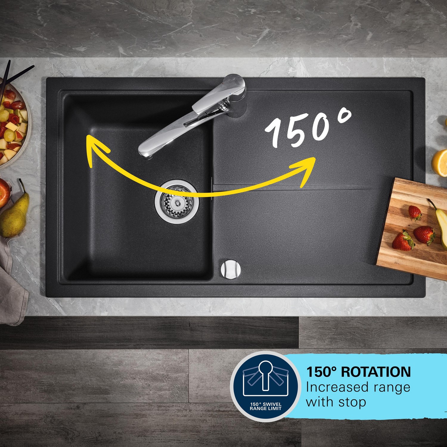 Grohe Start Single Lever Kitchen Mixer Tap - Matt Black
