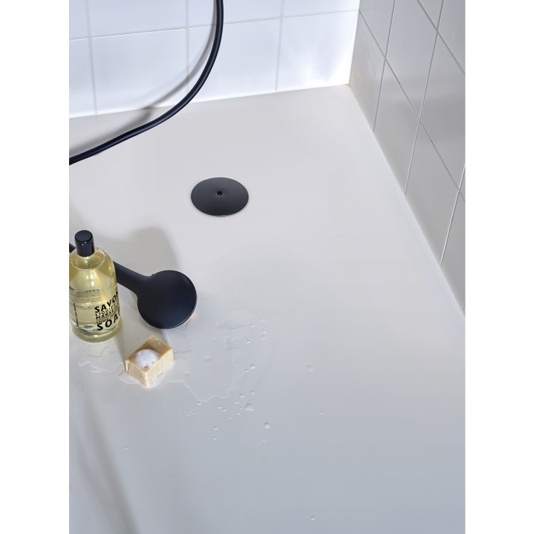 GRADE A1 - Black Slim Shower Waste - Wirquin