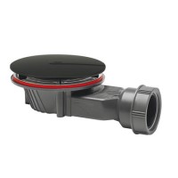 GRADE A1 - 90mm Black Fast Flow Shower Waste - Wirquin