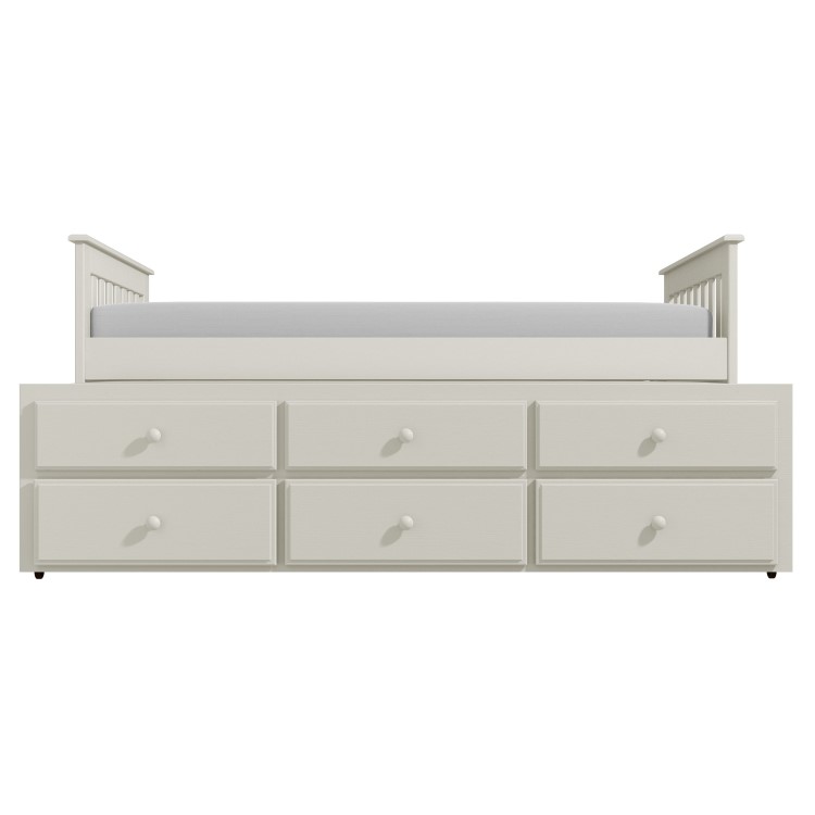 Oxford Captains Guest Bed With Storage in Cream - Trundle Bed Included