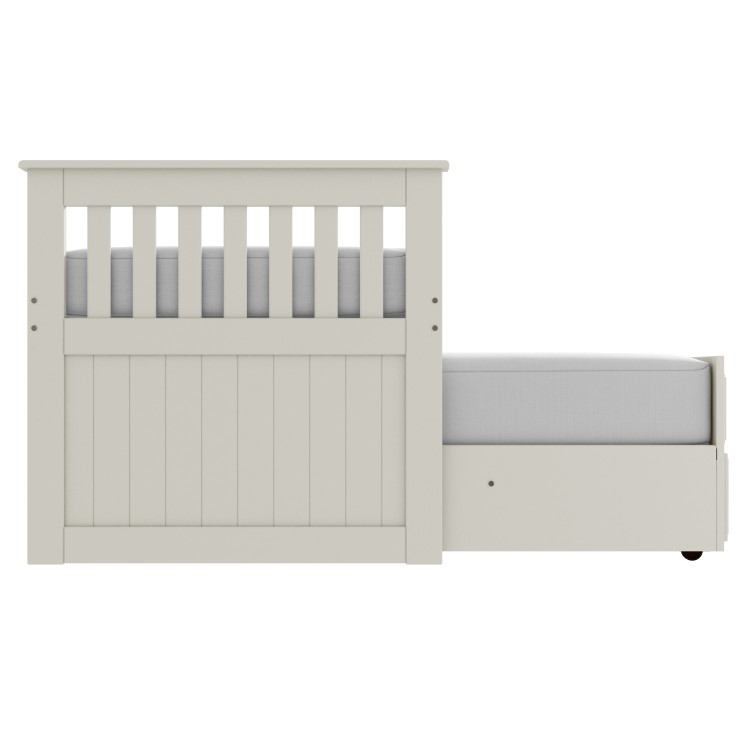 Oxford Captains Guest Bed With Storage in Cream - Trundle Bed Included