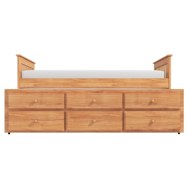 Oxford Captains Guest Bed With Storage in Pine - Trundle Bed Included
