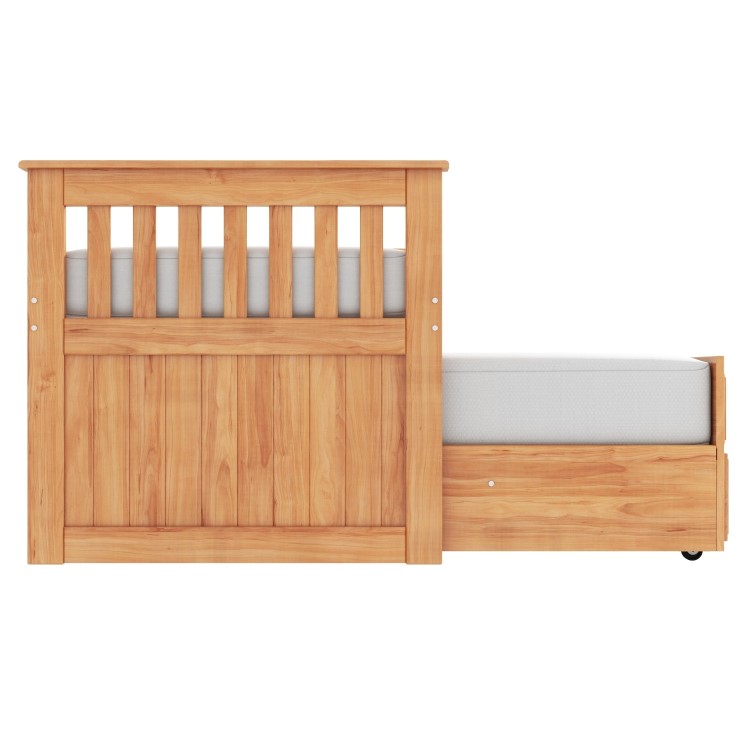 Oxford Captains Guest Bed With Storage in Pine - Trundle Bed Included