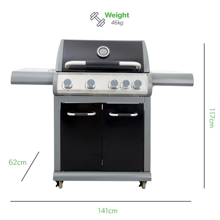 Refurbished Dangrill 30962 4 Burner Gas BBQ with Side Burner