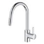 GRADE A1 - Box Opened Grohe Eurosmart Chrome High Spout Single Lever Pull Out Spray Mixer Kitchen Tap