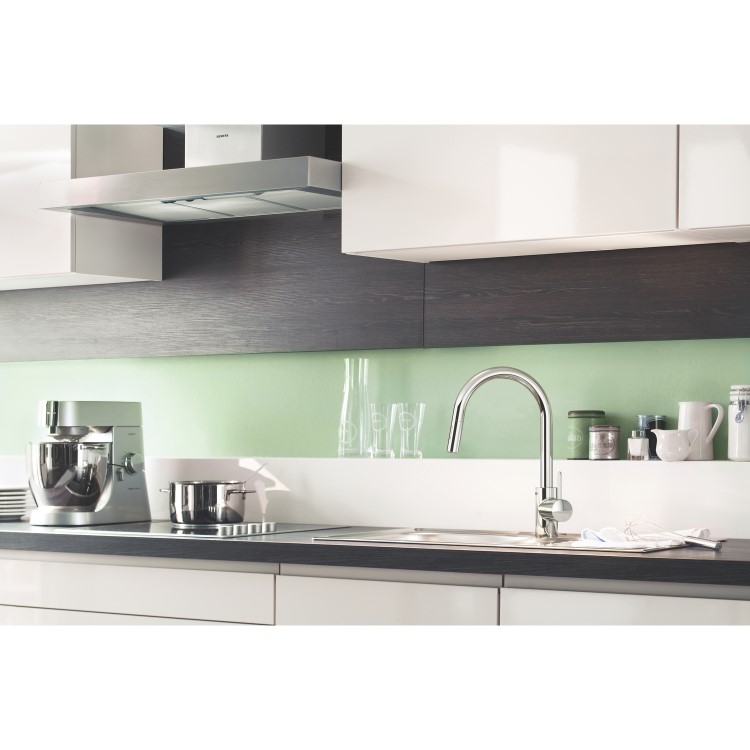 Grohe Eurosmart Chrome Single Lever Pull Out Kitchen Mixer Tap