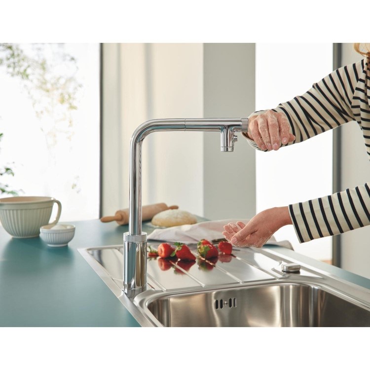 Grohe K500 Single bowl Inset Left or Right Chrome Stainless Steel Kitchen Sink