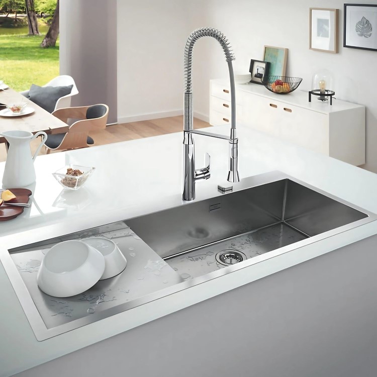 Grohe K1000 1 Bowl Inset Kitchen Sink & Drainer - Stainless Steel