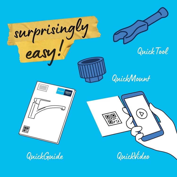 Grohe StartEco Single Lever Kitchen Mixer Tap - Chrome