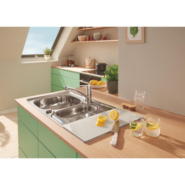 Grohe StartEco Single Lever Kitchen Mixer Tap - Chrome