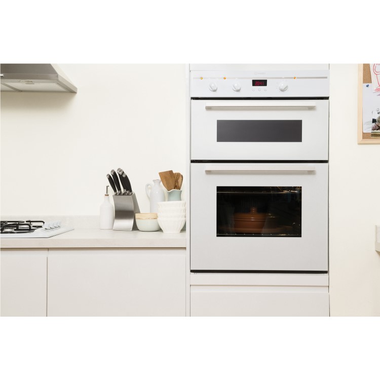 GRADE A1 - Indesit FIMD23WHS Electric Built-in Double Oven - White