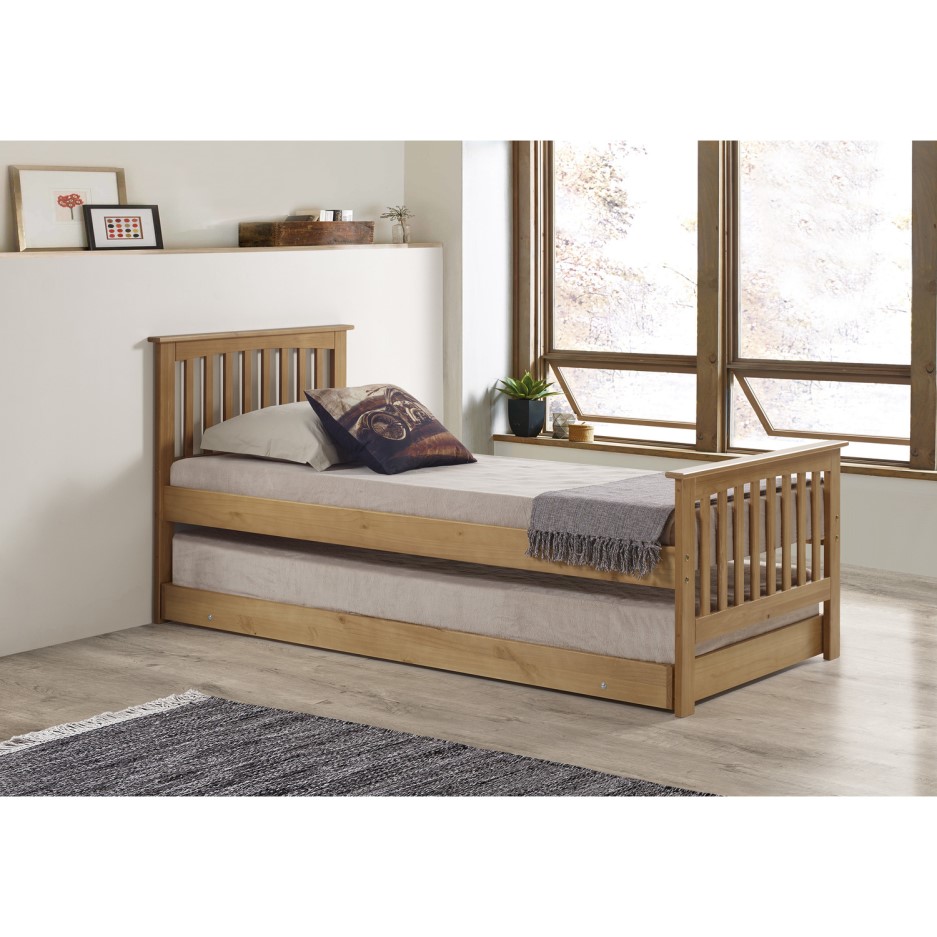 Oxford Single Guest Bed in Pine Trundle Bed Included BuyItDirect.ie