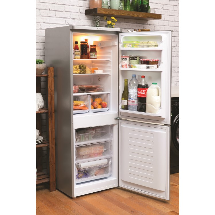 Hotpoint NRFAA50S Ice Diamond Freestanding Fridge Freezer Silver