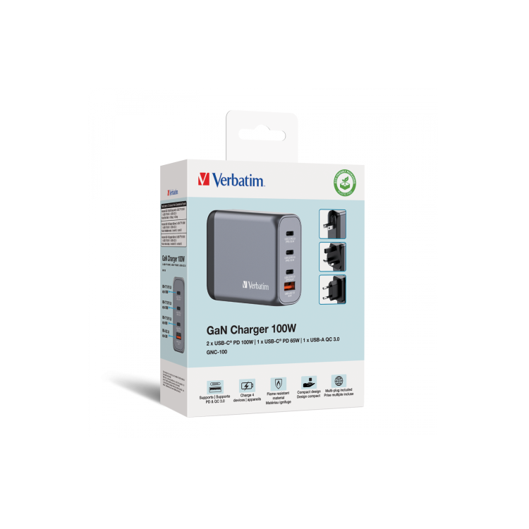 Verbatim 100W 4-Port GaN Wall Charger