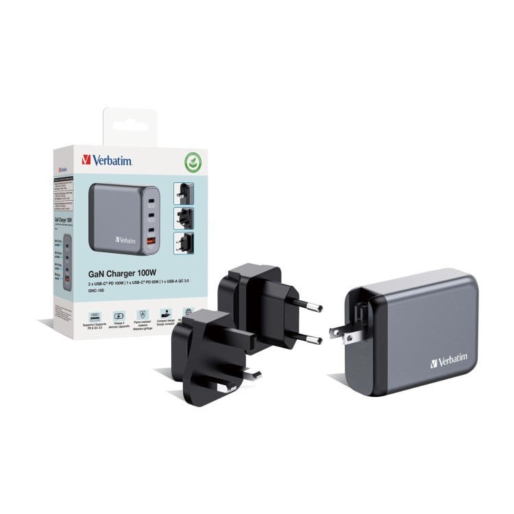 Verbatim 100W 4-Port GaN Wall Charger