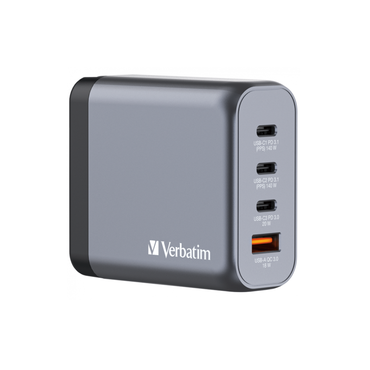 Verbatim 140W 4-Port GaN Wall Charger