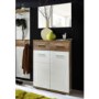 GRADE A3 - Germania Center Shoe Cabinet in Oak and White - 12 Pairs