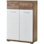 GRADE A3 - Germania Center Shoe Cabinet in Oak and White - 12 Pairs