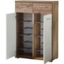 GRADE A3 - Germania Center Shoe Cabinet in Oak and White - 12 Pairs