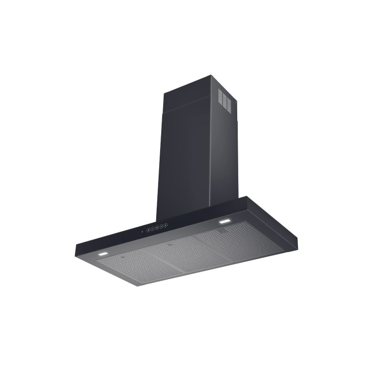 Faber T-Night 90cm Wall-Mounted Cooker Hood - Black Stainless Steel