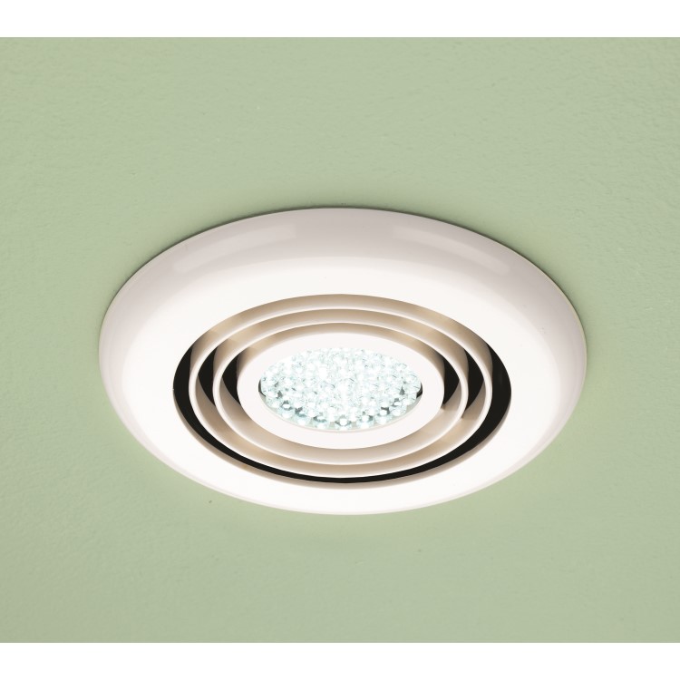 GRADE A1 - HIB Cyclone White Wet Room Inline Fan with LED Lights