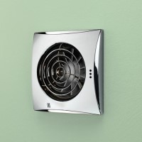 GRADE A1 - Chrome Wall Mounted Bathroom Extractor Fan with Timer - hib. Hush