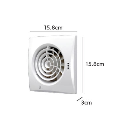 GRADE A1 - Chrome Wall Mounted Bathroom Extractor Fan with Timer - hib. Hush