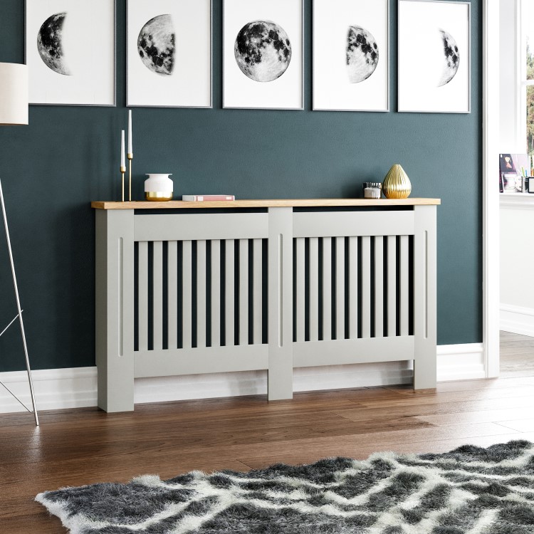 Large Grey Radiator Cover - 152cm - Arlington