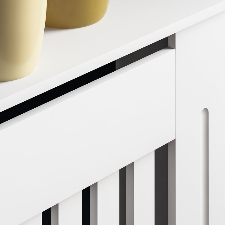 152cm White Radiator Cover - Chelsea