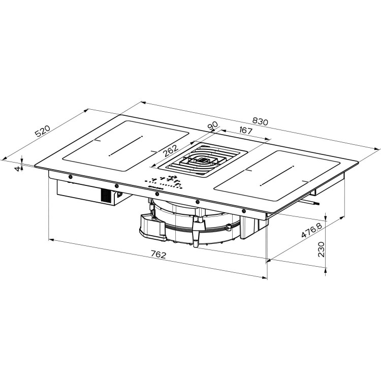 Refurbished Faber Galileo Smart 83cm Venting Induction Hob