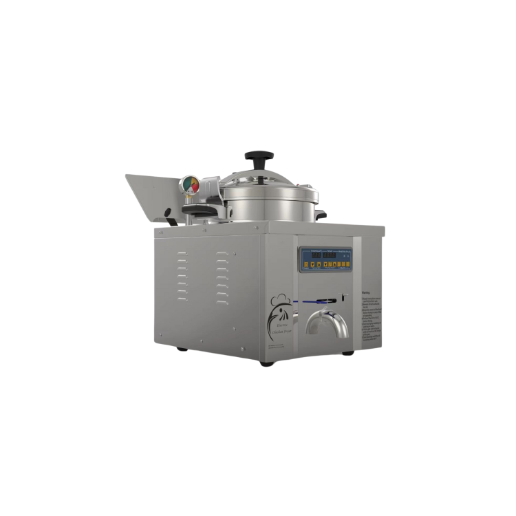 Refurbished Hamoki TP-22L Commercial Countertop Pressure Fryer 15 Pieces - 22ltr Digital Controls Hardwired 3.5kW