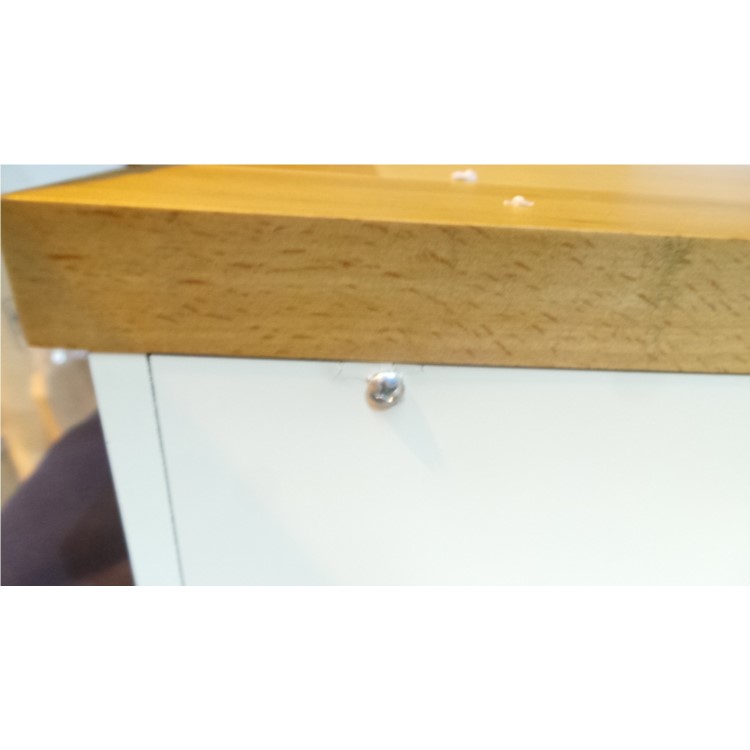GRADE A3 - Bentley Designs Atlanta 3 Drawer Bedside Table In White and Oak 