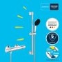 GRADE A1 - GROHE QuickFix Chrome Precision Start Thermostatic Shower Mixer 