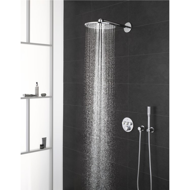 Grohe Grohtherm Concealed Thermostatic Mixer Shower with Wall Mounted Shower Head & Pencil Handset
