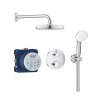 Grohe Tempesta 210 Chrome Concealed Shower Mixer with Dual Control &amp; Round Wall Mounted Head and Hand Shower
