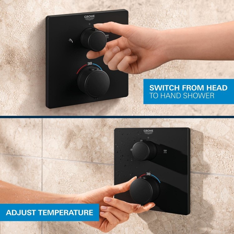 GRADE A1 - GROHE QuickFix Precision Thermostat Concealed shower system with Vitalio Comfort 250