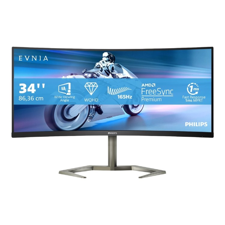 Refurbished Philips Evnia 34M1C5500VA 34" Ultra-wide QHD 165Hz Curved Gaming Monitor