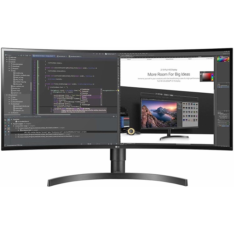 LG 34WN80C-B 34" IPS UWQHD Curved Monitor