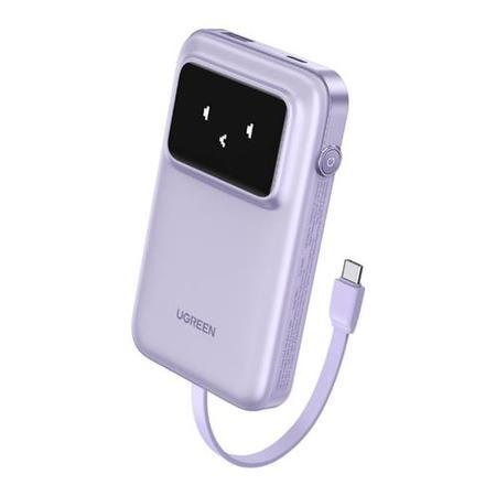 UGREEN 10000mAh Quick Charging 30W Power Bank With Built-in USB-C Cable - Pink
