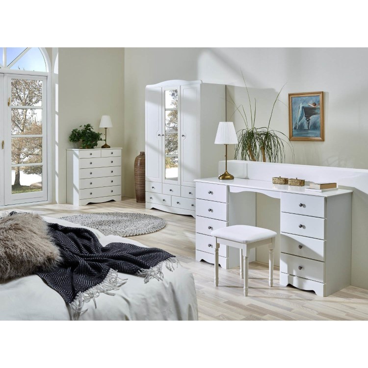 Steens Milford Triple Wardrobe in Soft White